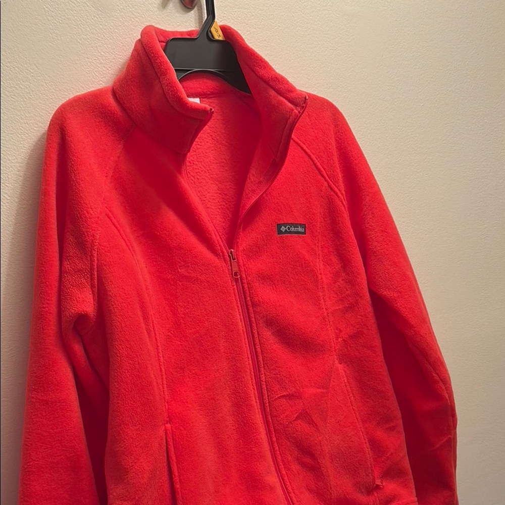 Columbia Vibrant Red Orange Fleece Jacket